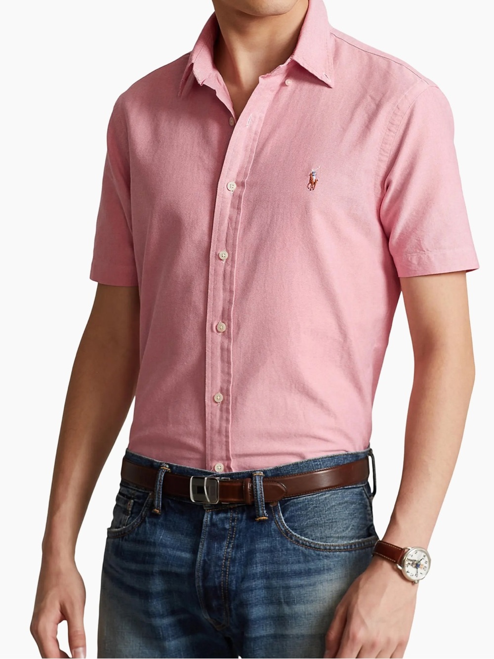 Ralph Lauren Pink Short-Sleeve Button-Down Shirt